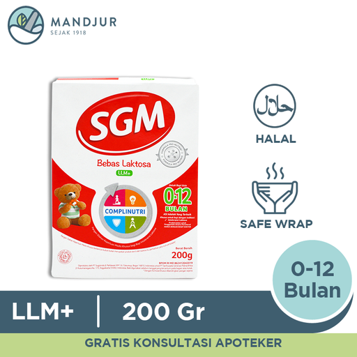 SGM LLM+ Susu Formula Bayi Bebas Laktosa 200 Gr - Apotek Mandjur