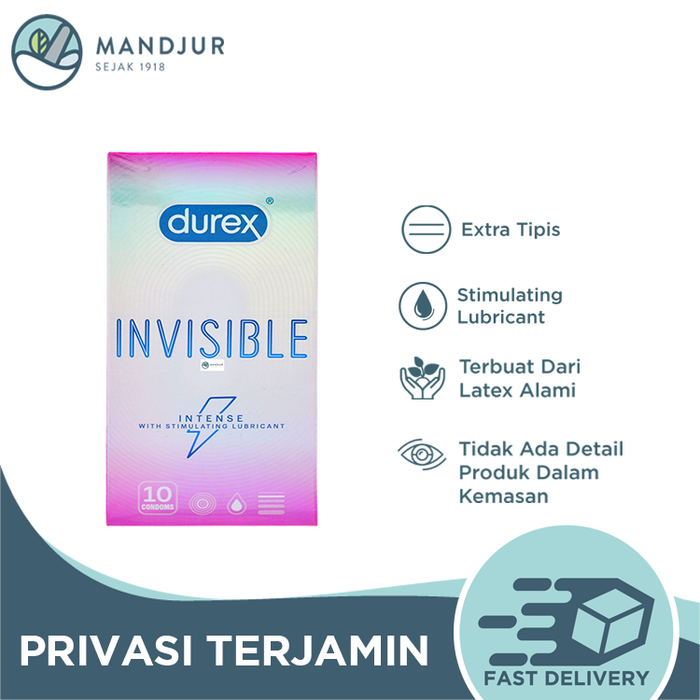 Kondom Durex Invisible Intense 10 Pcs - Apotek Mandjur