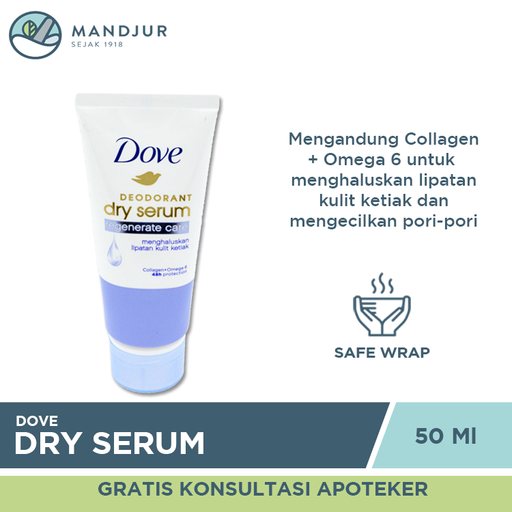 Dove Deodorant Dry Serum Regenerate Care Collagen + Omega 6 50 ML - Apotek Mandjur