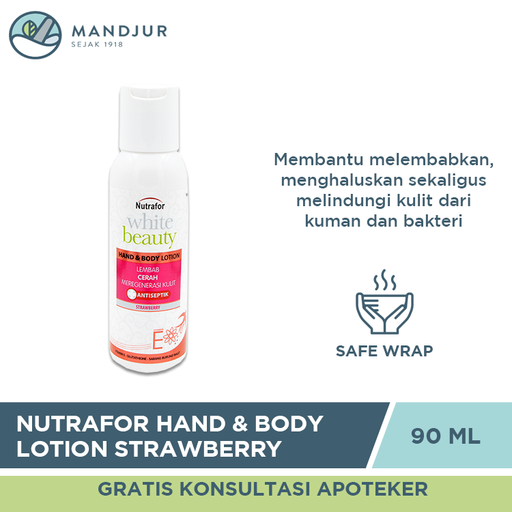 Nutrafor White Beauty Hand & Body Lotion Strawberry 90 ML - Apotek Mandjur