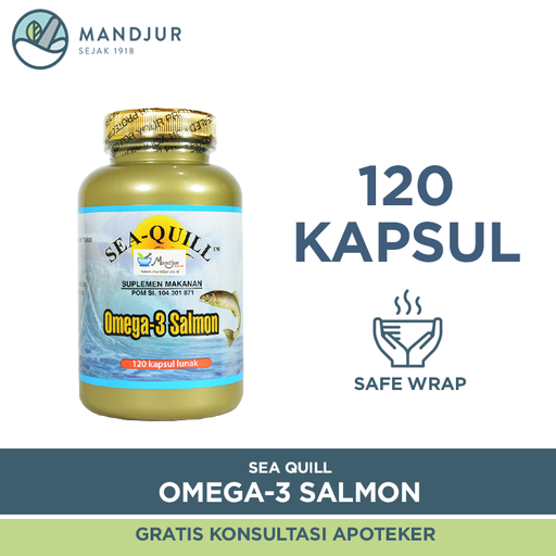 Sea Quill Omega-3 Salmon (Isi 120 Softgels) - Apotek Mandjur