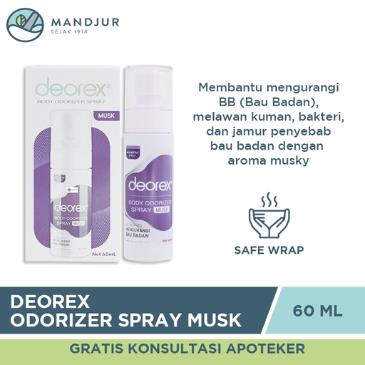 Deorex Body Odorizer Spray Musk 60 ML - Apotek Mandjur