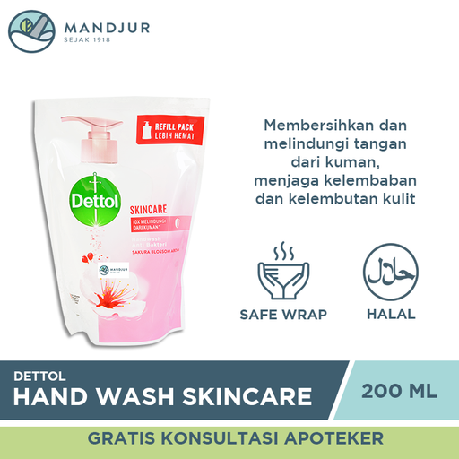 Dettol Handwash Skincare - 200 Gram - Apotek Mandjur