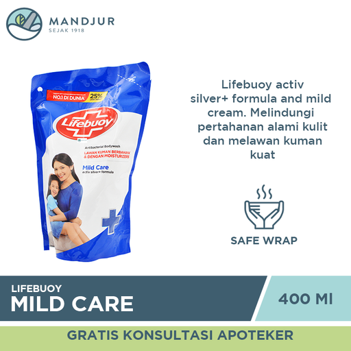 Lifebuoy Sabun Mandi Cair Refill Mild Care 400 ML - Apotek Mandjur