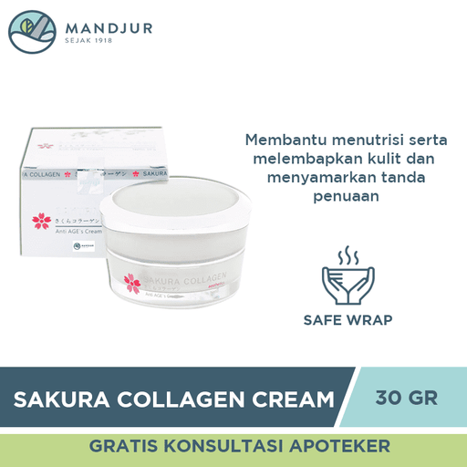 Sakura Collagen Anti AGE's Cream 30 Gr - Apotek Mandjur