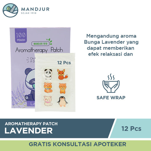 Mandjur 1918 Aromatherapy Patch Lavender Sachet (12 Patch) - Apotek Mandjur
