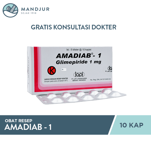 Amadiab 1 mg 10 Kaplet - Apotek Mandjur