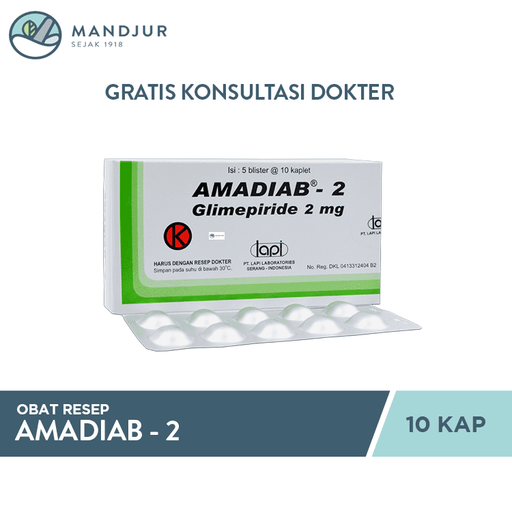 Amadiab 2 mg 10 Kaplet - Apotek Mandjur