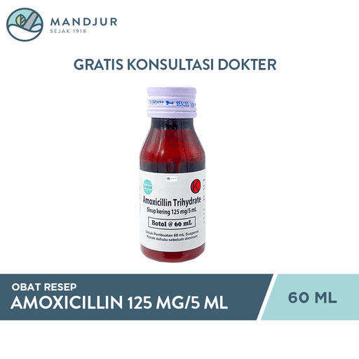 Amoxicillin Sirup 125 Mg/5 Ml 60 Ml - Apotek Mandjur