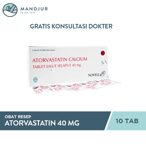 Atorvastatin 40 mg 10 Tablet - Apotek Mandjur