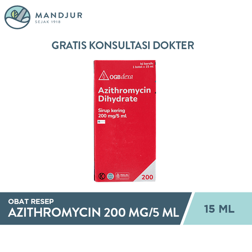 Azithromycin 200 mg/5 ml Dry Syrup 15 ml - Apotek Mandjur