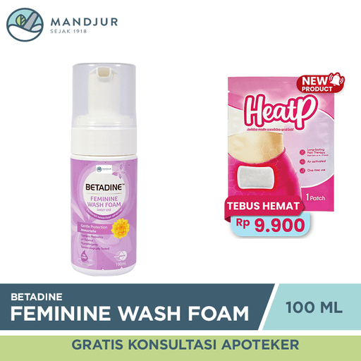 Betadine Feminine Wash Foam Gentle Protection 100 ML - Apotek Mandjur