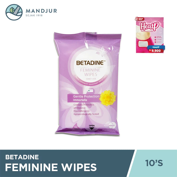 Betadine Feminine Wipes Gentle Protection Isi 10 Lembar