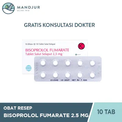 Bisoprolol Fumarate Novell 2.5 mg 10 Tablet