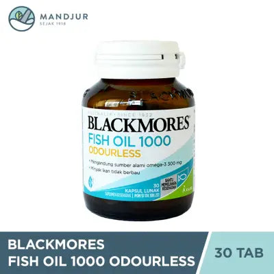 Blackmores Odourless Fish Oil 1000 Mg - Isi 30 Kapsul Lunak