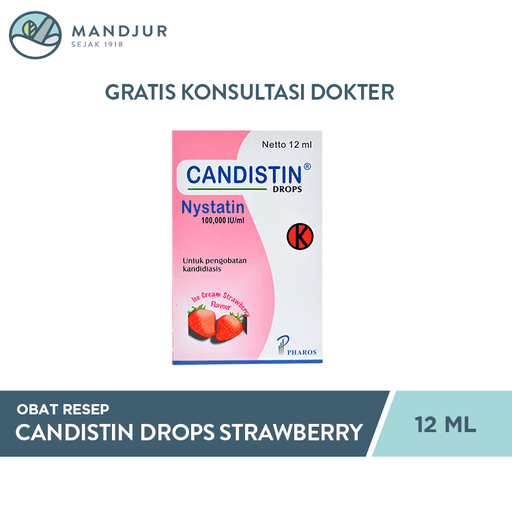 Candistin Drops Strawberry 12 ml - Apotek Mandjur