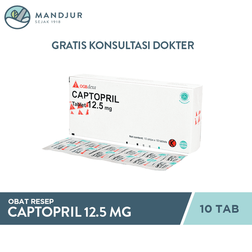 Captopril 12.5 mg Strip 10 Tablet - Apotek Mandjur