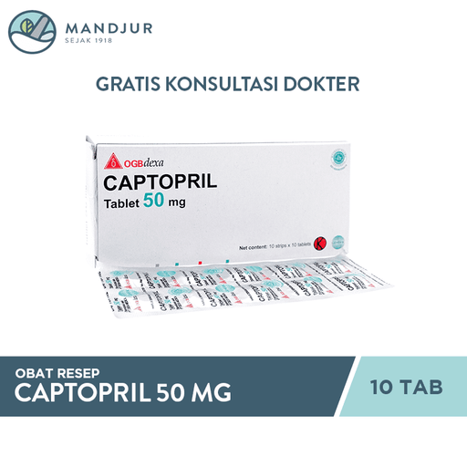 Captopril 50 mg 10 Tablet - Apotek Mandjur
