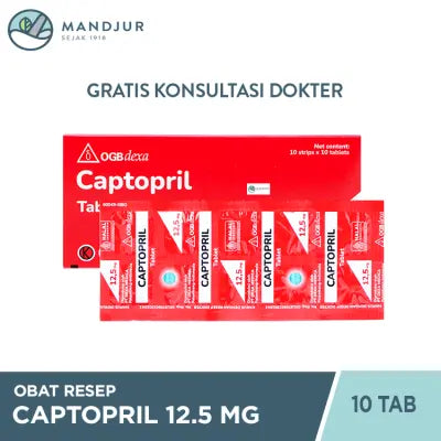 Captopril 12.5 mg Strip 10 Tablet