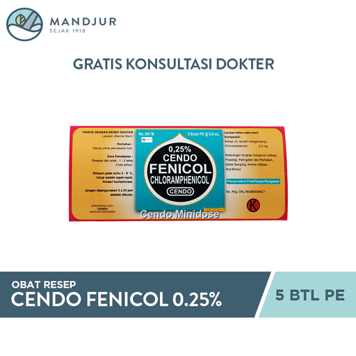 Cendo Fenicol 0.25% Minidose 0.6 ml - Apotek Mandjur