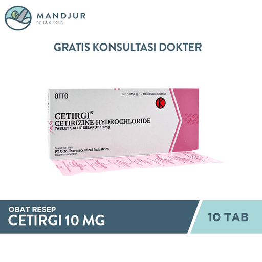 Cetirgi 10 Mg 10 Tablet - Apotek Mandjur