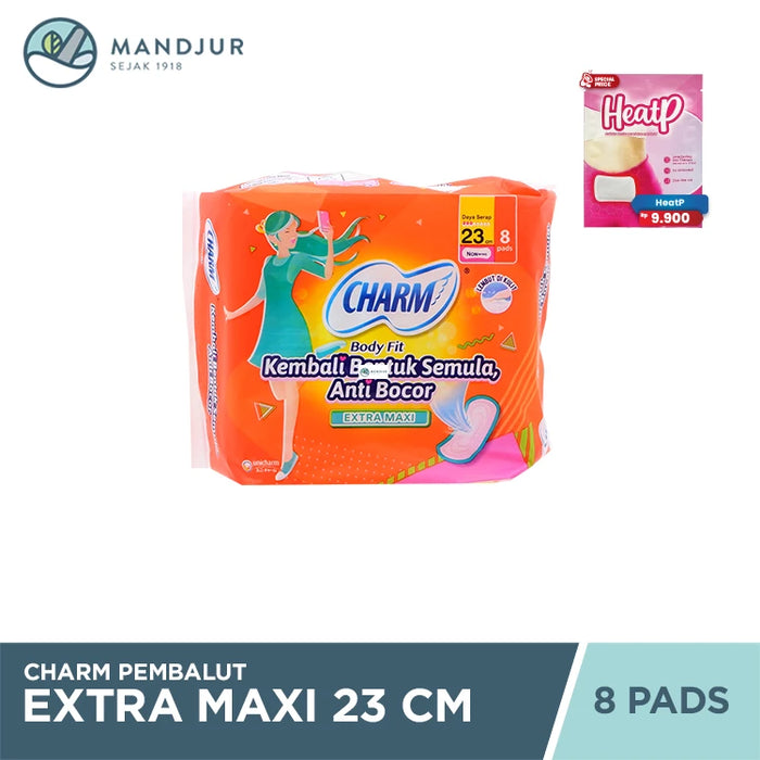 Charm Pembalut Body Fit Extra Maxi 23 cm 8 Pads
