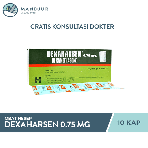 Dexaharsen 0.75 mg 10 Kaplet - Apotek Mandjur