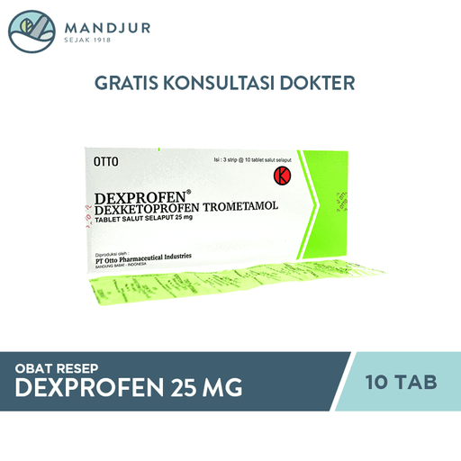 Dexprofen 25 mg 10 Tablet - Apotek Mandjur
