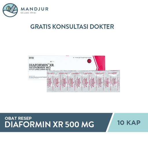 Diaformin XR 500 mg 10 Kaplet - Apotek Mandjur