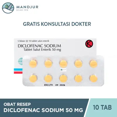 Diclofenac Sodium / Natrium Diklofenak Novell 50 Mg Strip 10 Tablet