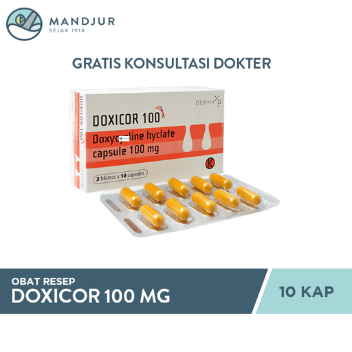 Doxicor 100 mg 10 Kapsul - Apotek Mandjur
