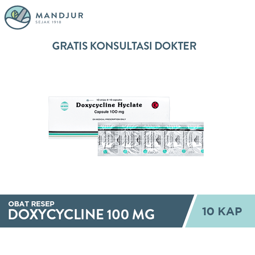 Doxycycline 100 Mg Strip 10 Kapsul - Apotek Mandjur