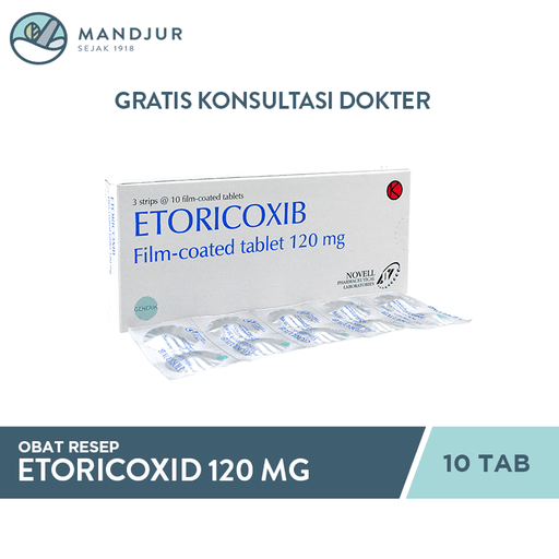 Etoricoxib 120 Mg 10 Tablet - Apotek Mandjur