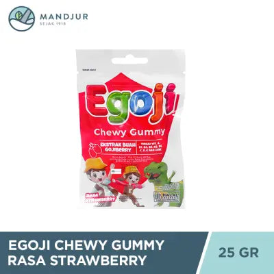 Egoji Chewy Gummy Strawberry Isi 10 Butir