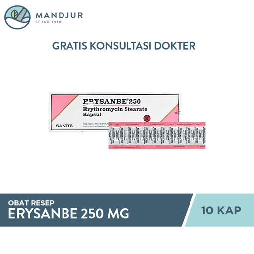 Erysanbe 250 mg 10 Kapsul - Apotek Mandjur