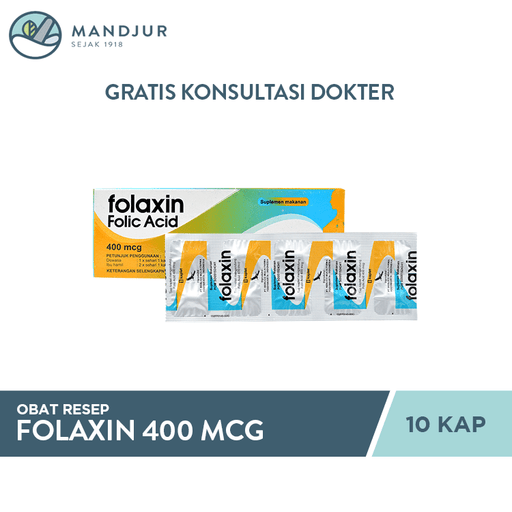 Folaxin 400 Mcg 10 Kaplet - Apotek Mandjur