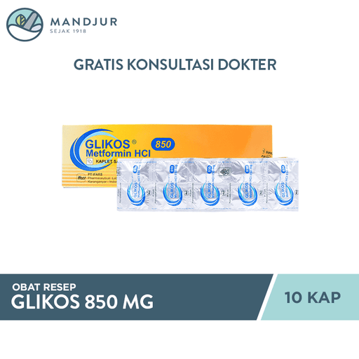 Glikos 850 mg 10 Kaplet - Apotek Mandjur