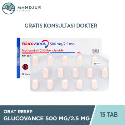 Glucovance 500 mg/2,5 mg 15 Tablet