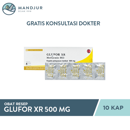 Glufor XR 500 mg 10 Kaplet - Apotek Mandjur