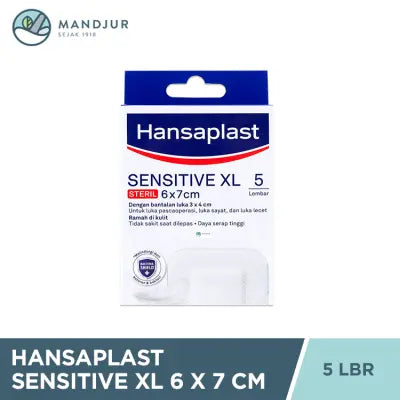 Hansaplast Sensitive XL 6 x 7 cm 5 Lembar