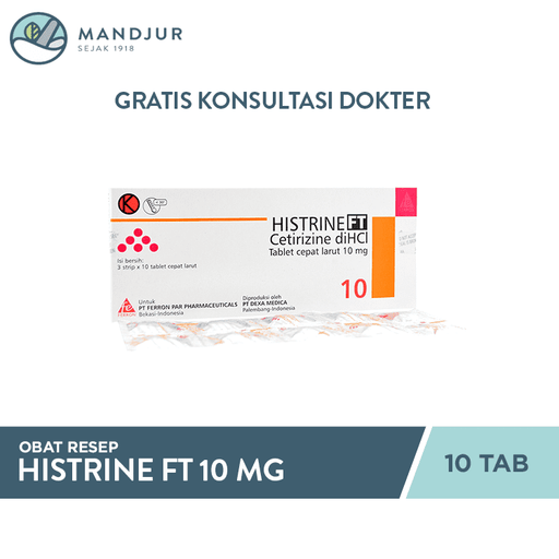 Histrine FT 10 mg 10 Tablet - Apotek Mandjur