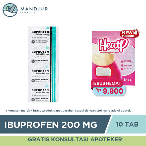 Ibuprofen 200 Mg Strip 10 Tablet - Apotek Mandjur