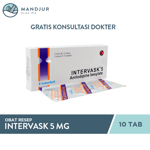 Intervask 5 mg 10 Tablet - Apotek Mandjur