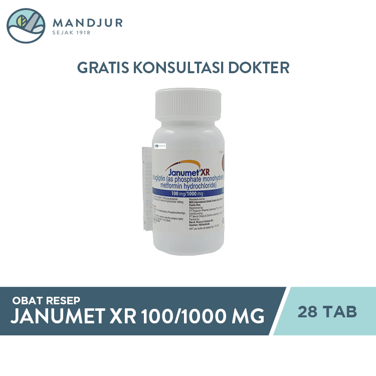 Janumet XR 100mg/1000 Mg 28 Tablet — Apotek Mandjur