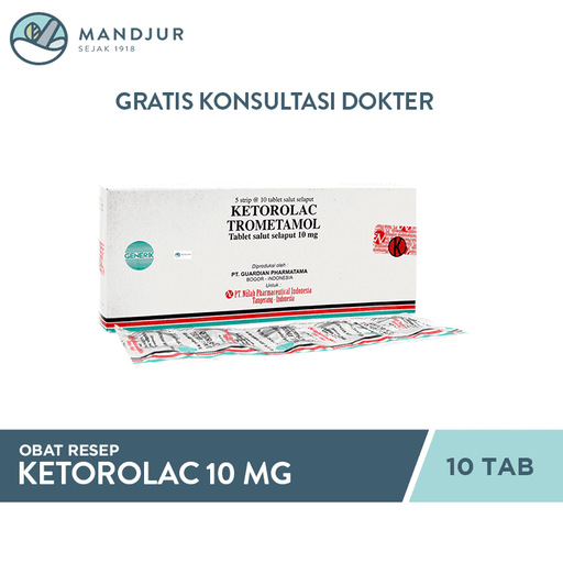Ketorolac 10 Mg 10 Tablet - Apotek Mandjur