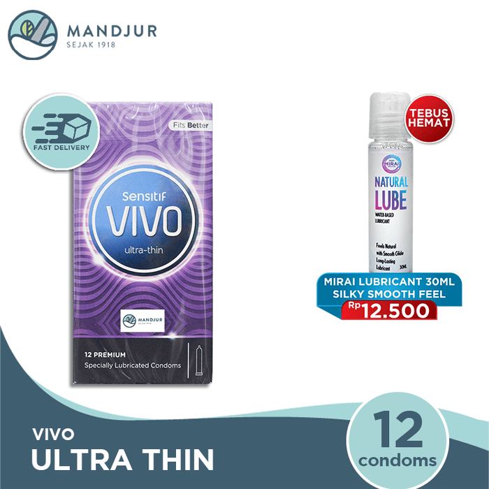 Kondom Vivo Ultra Thin Isi 12 - Apotek Mandjur