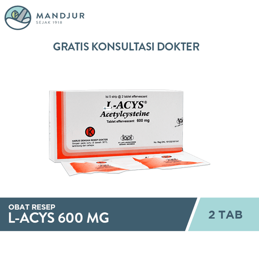 L-Acys 600 Mg 2 Tablet Effervescent - Apotek Mandjur