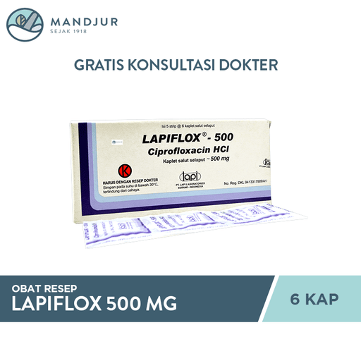 Lapiflox 500 mg 6 Kaplet - Apotek Mandjur