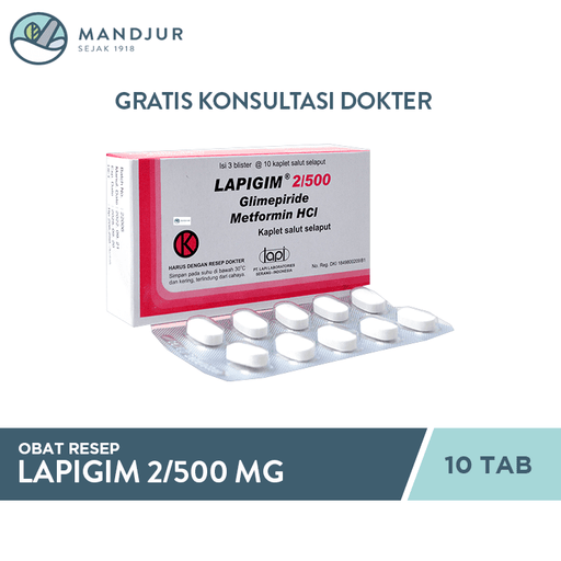Lapigim 2/500 mg 10 Kaplet - Apotek Mandjur