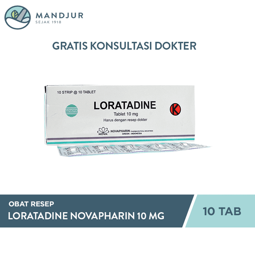 Loratadine 10 mg Strip 10 Tablet - Apotek Mandjur